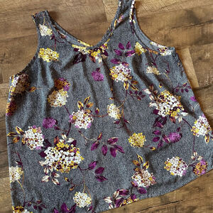 Women's Worthington Woman Gray Floral Tank Top 2X